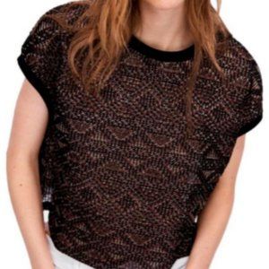 NWT Zara Metallic Mesh Top